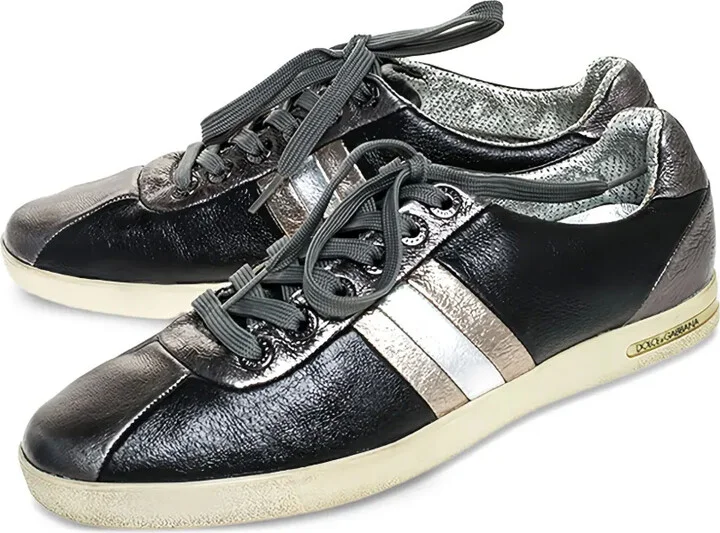 Striped Leather Sneakers - Image 4