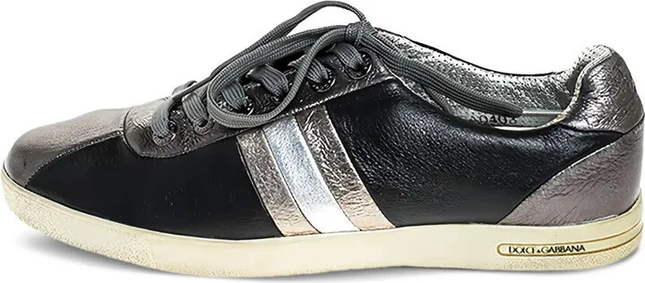 Striped Leather Sneakers