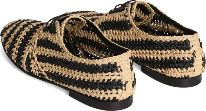striped raffia Derby shoes - Image 3