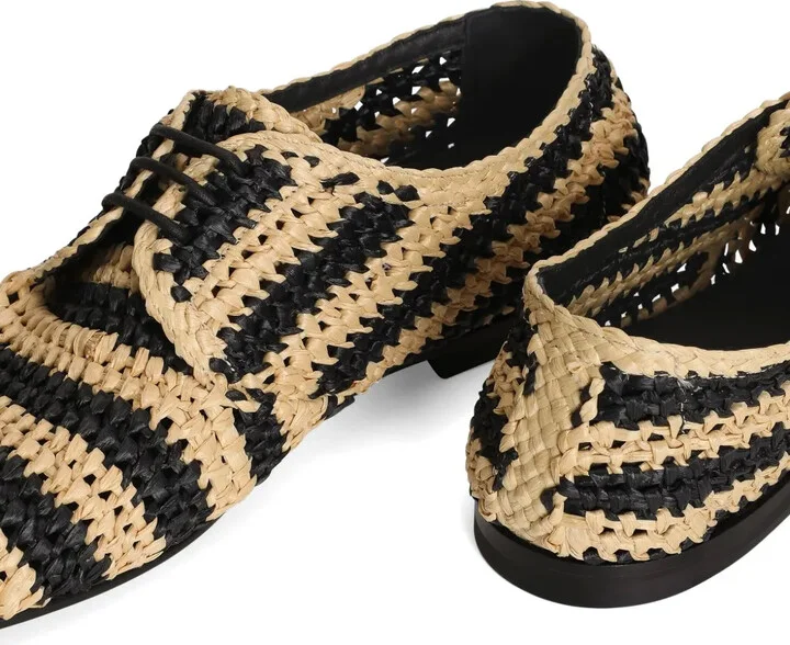 striped raffia Derby shoes - Image 4