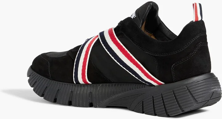 Striped shell and suede sneakers - Image 3