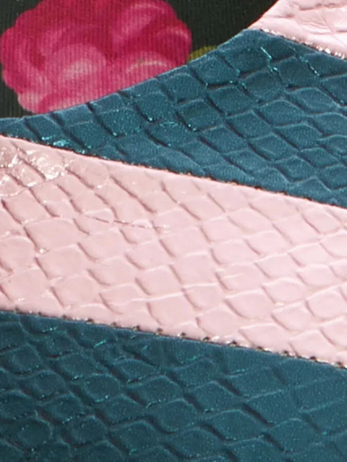 Striped Snakeskin-Effect Ballerina Shoes - Image 4