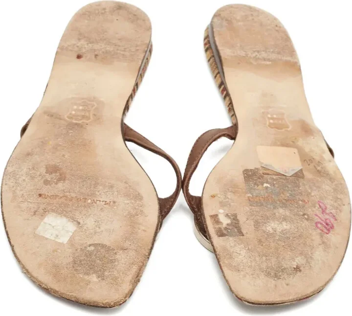 Striped Thong Flat Sandals - Image 5