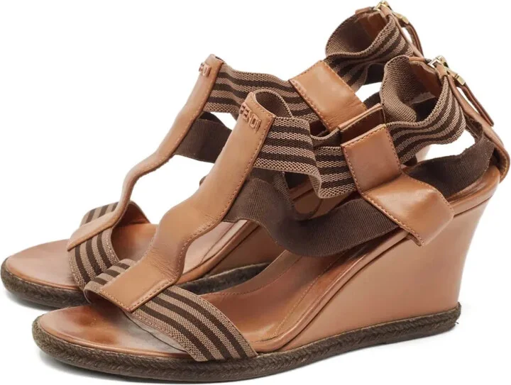 Striped Wedge Sandals - Image 2