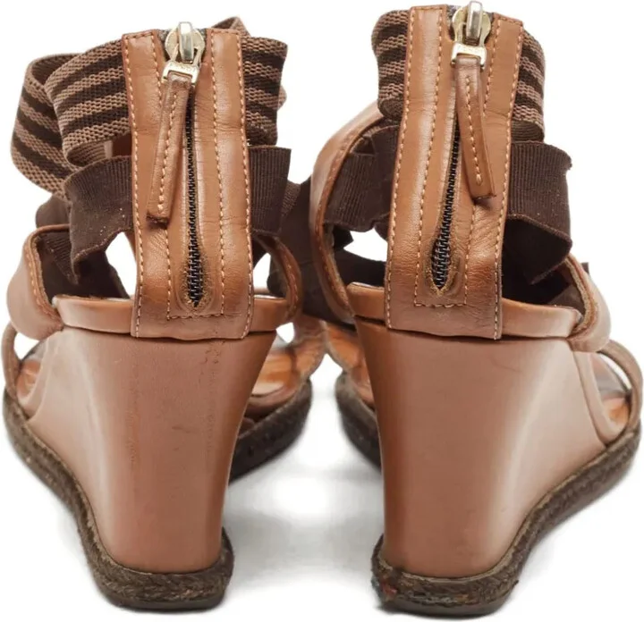 Striped Wedge Sandals - Image 4