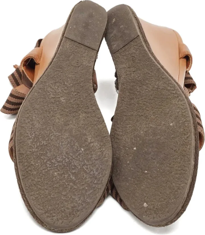 Striped Wedge Sandals - Image 5