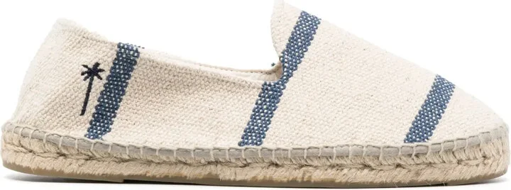 Striped Woven Canvas Espadrilles