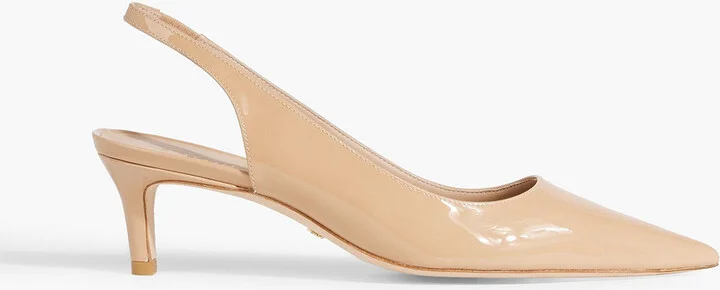 Stuart 50 patent-leather slingback pumps