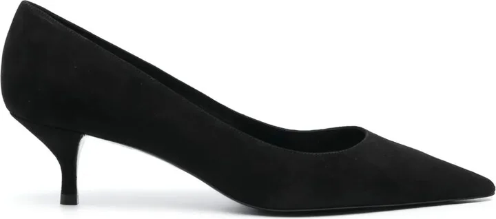 Stuart 50mm suede kitten pumps