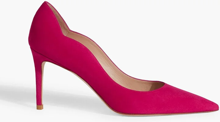 Stuart 85 scalloped suede pumps