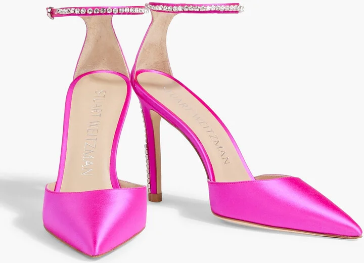Stuart Glam 100 crystal-embellished satin pumps - Image 2