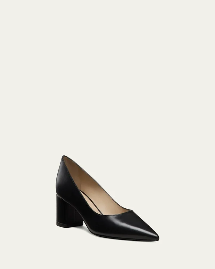 Stuart Leather Block-Heel Pumps - Image 2