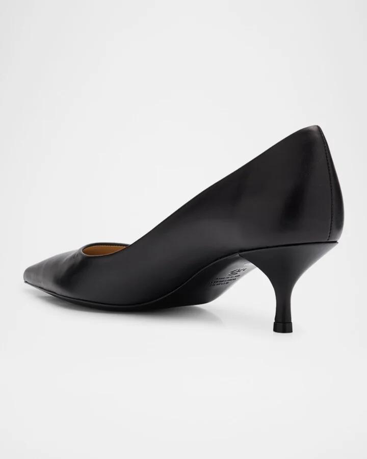 Stuart Leather Kitten-Heel Pumps - Image 5