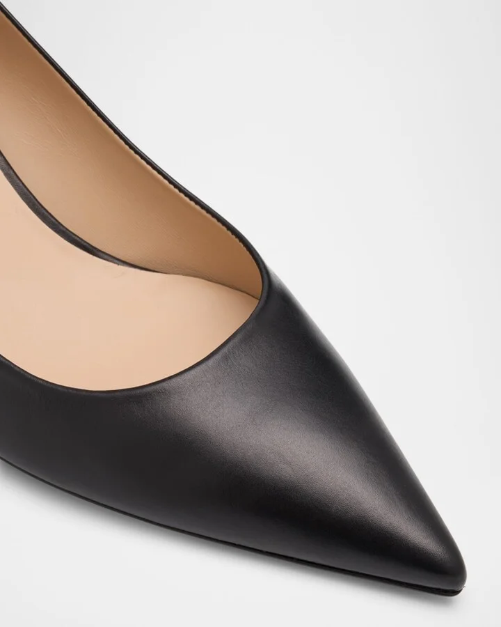 Stuart Leather Kitten-Heel Pumps - Image 6