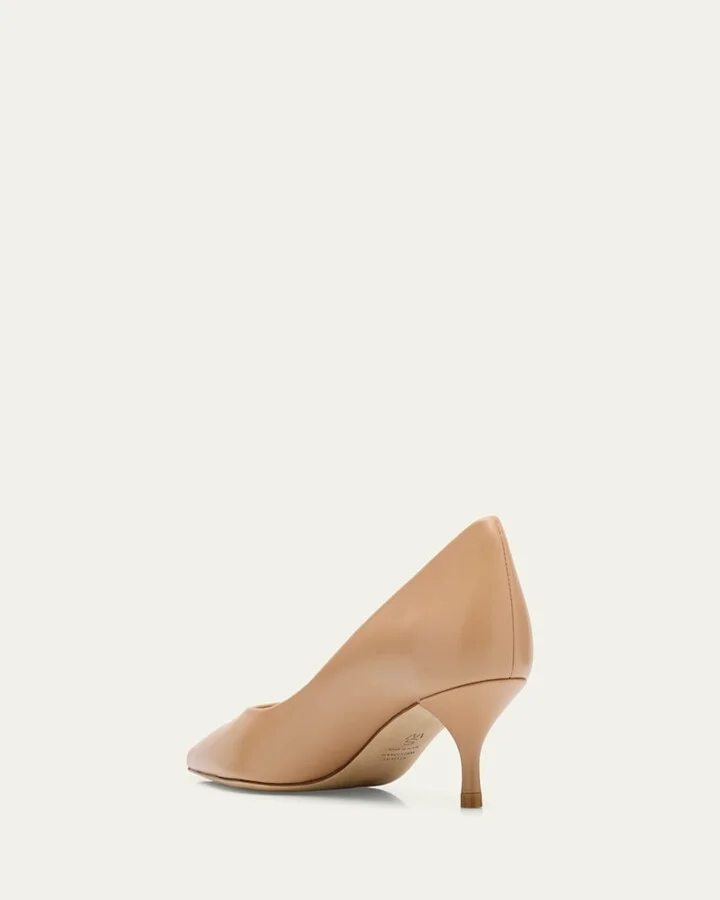 Stuart Leather Kitten-Heel Pumps - Image 4