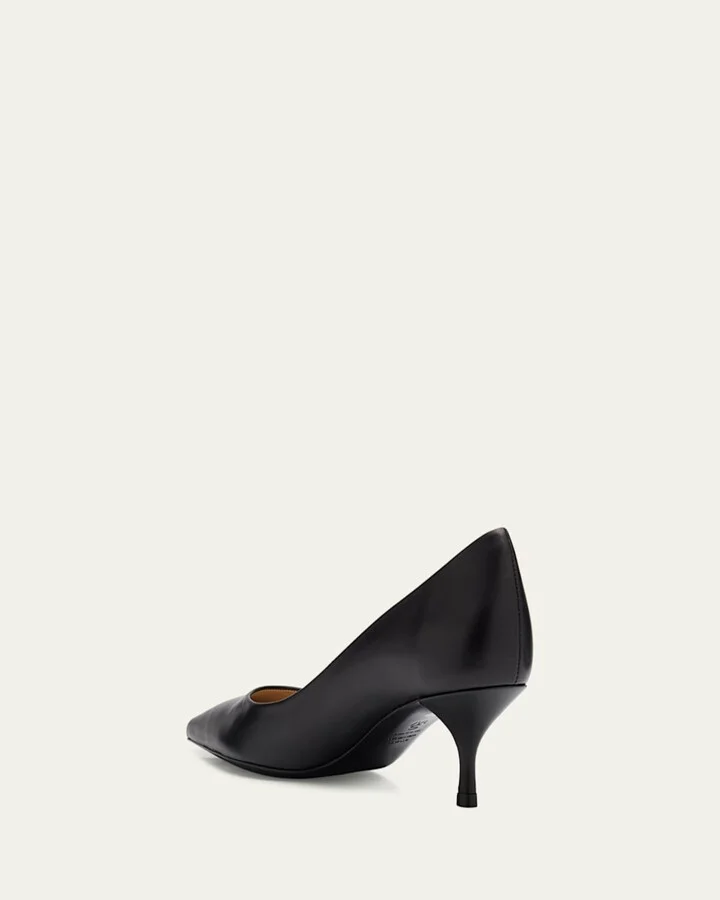 Stuart Leather Kitten-Heel Pumps - Image 10