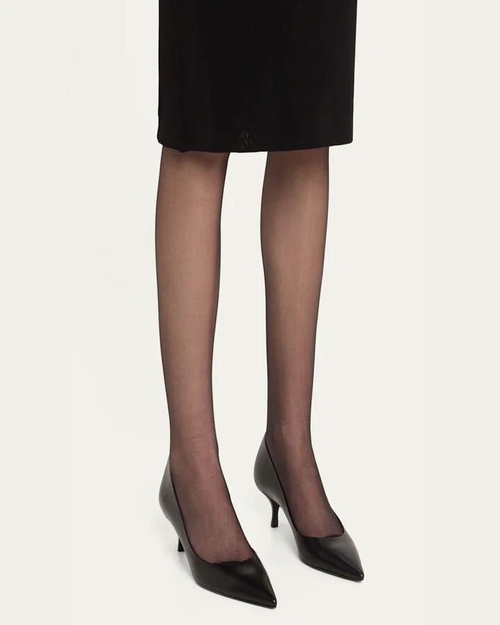 Stuart Leather Kitten-Heel Pumps - Image 11