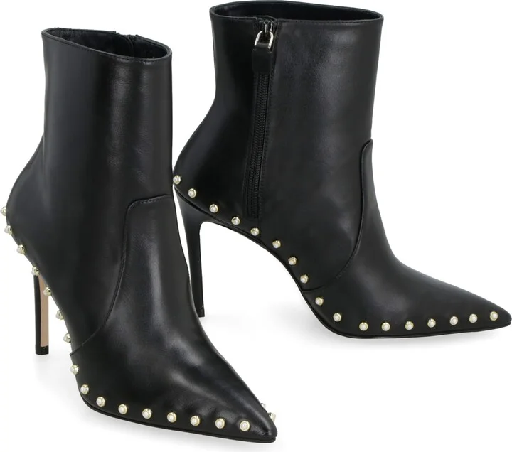 Stuart Leather Pointy-toe Ankle Boots - Image 3
