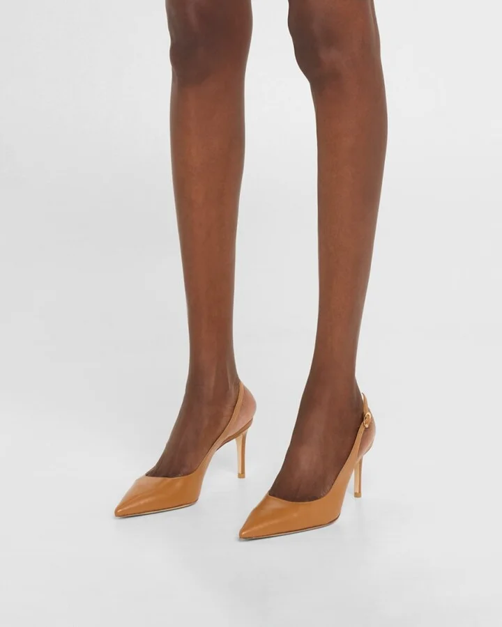 Stuart Leather Slingback Pumps - Image 5