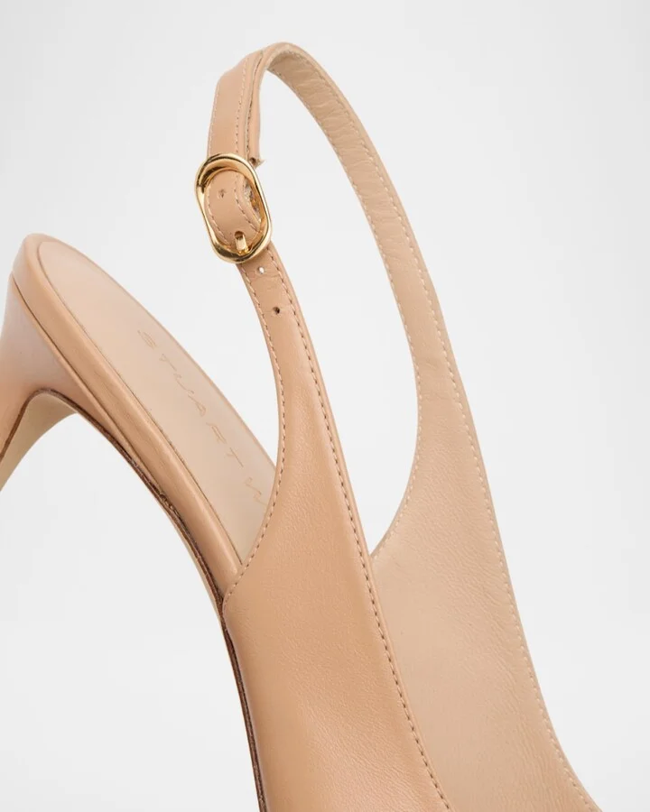 Stuart Leather Slingback Pumps - Image 10