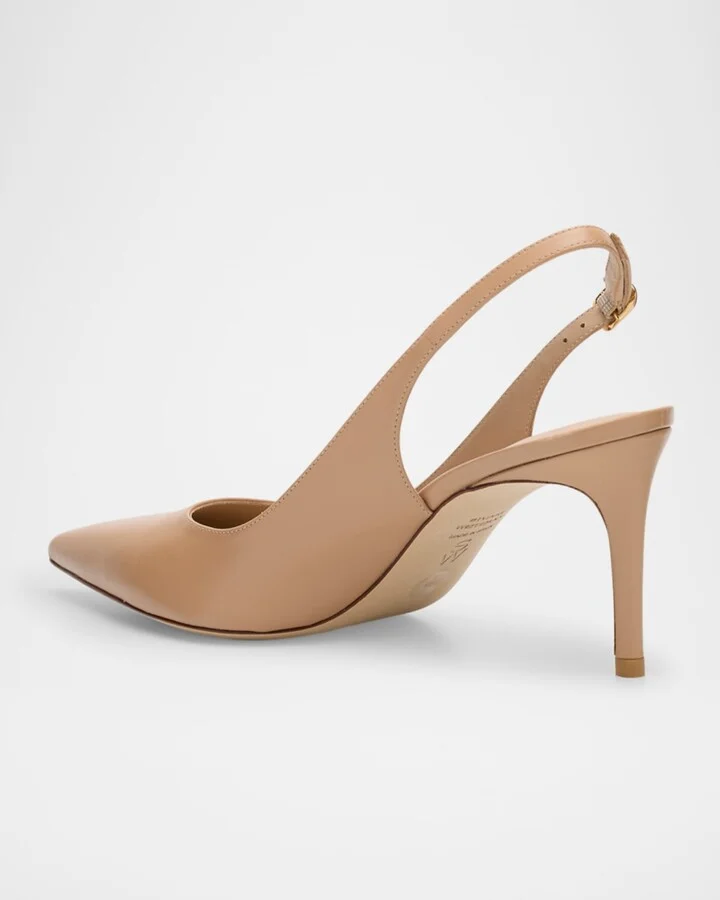 Stuart Leather Slingback Pumps - Image 11
