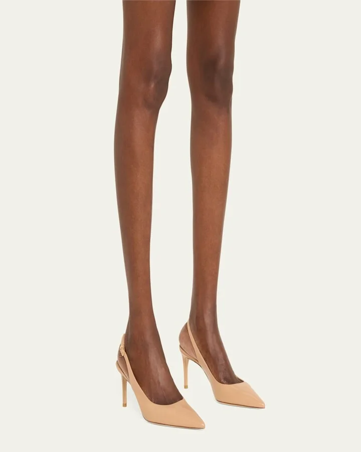 Stuart Leather Slingback Pumps - Image 11