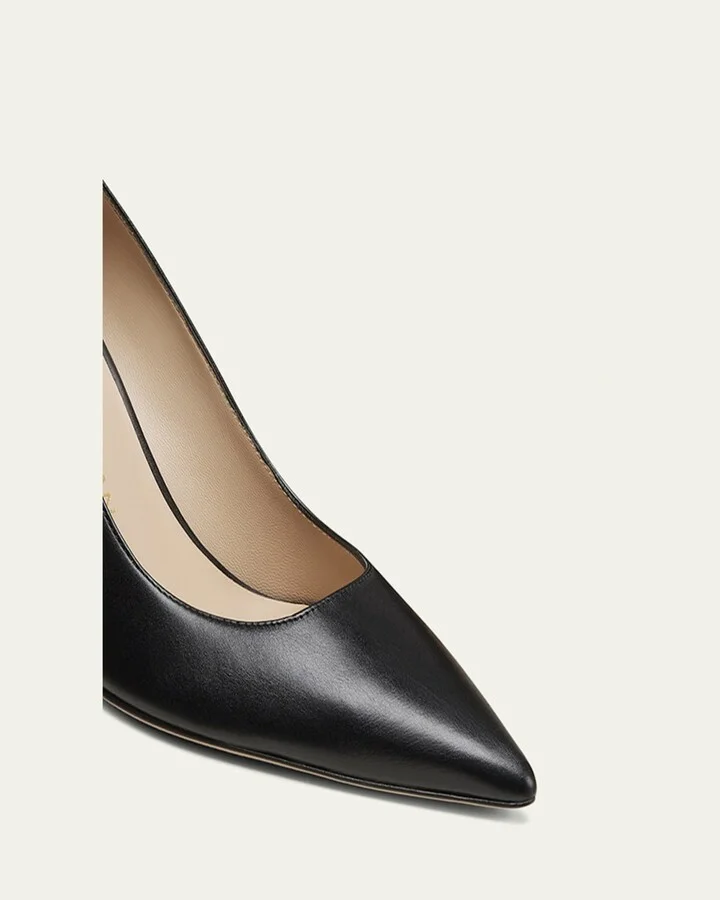 Stuart Leather Stiletto Pumps - Image 4