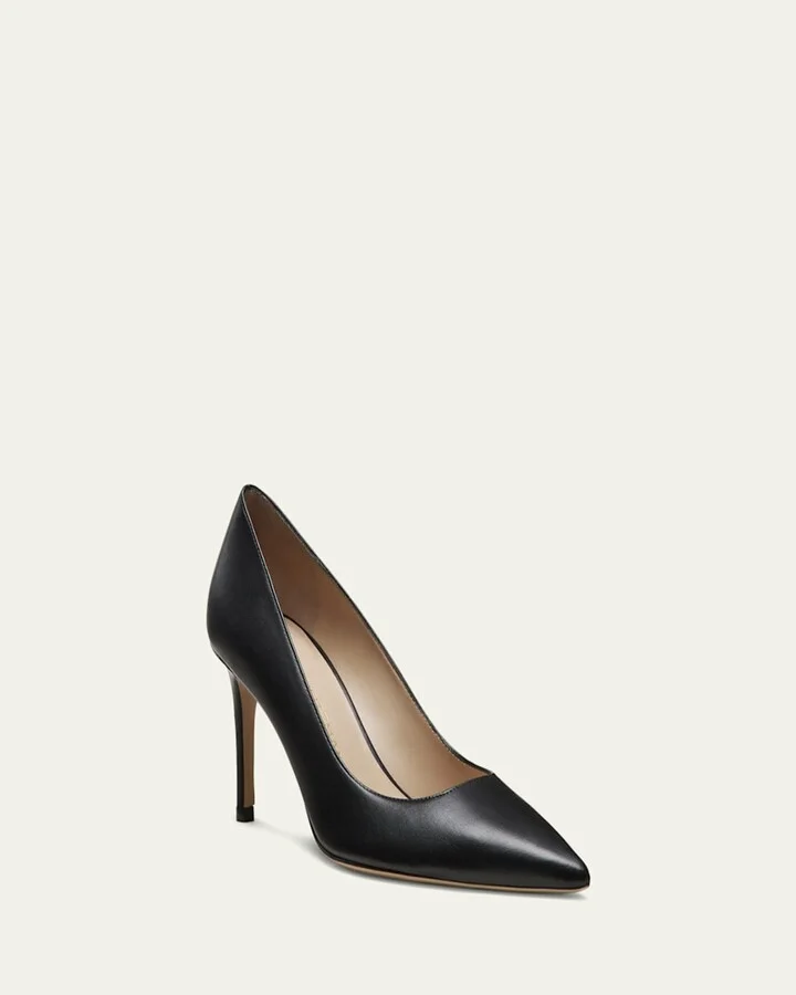 Stuart Leather Stiletto Pumps - Image 5