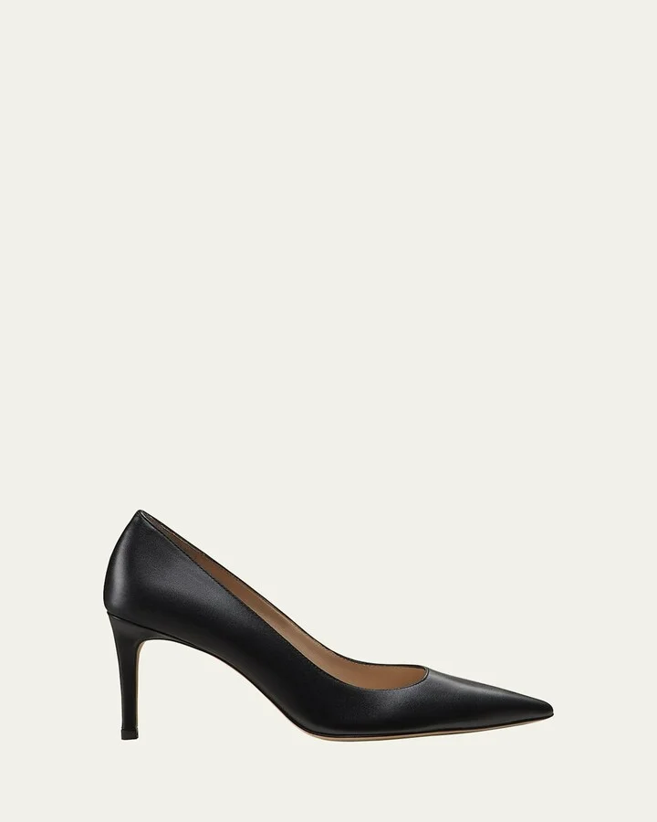 Stuart Leather Stiletto Pumps