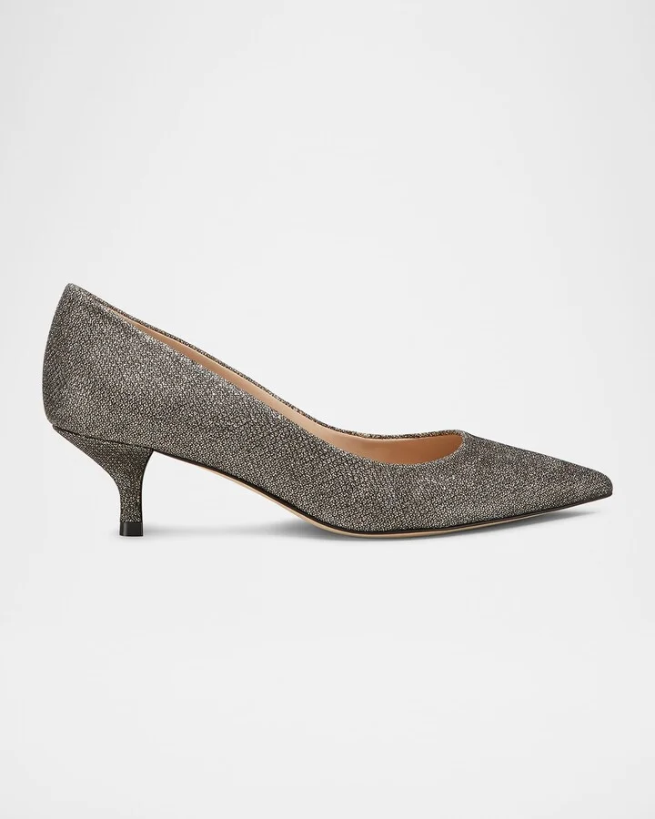 Stuart Metallic Kitten Pumps
