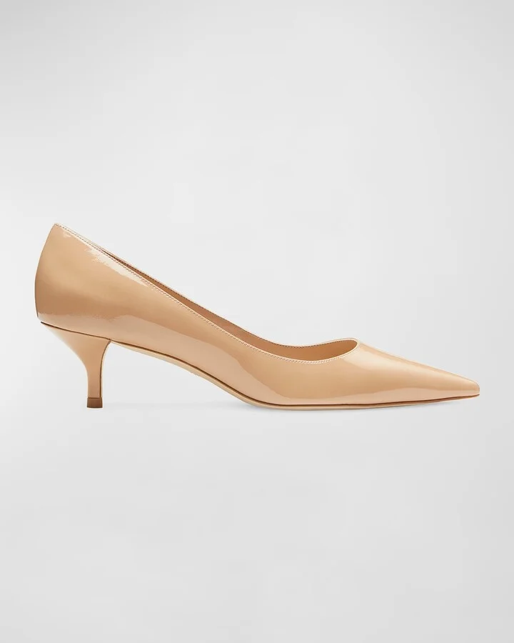 Stuart Patent Kitten-Heel Pumps