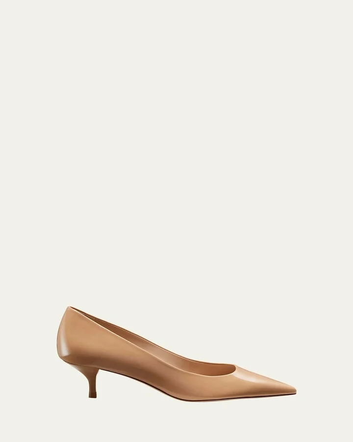 Stuart Patent Kitten Pumps