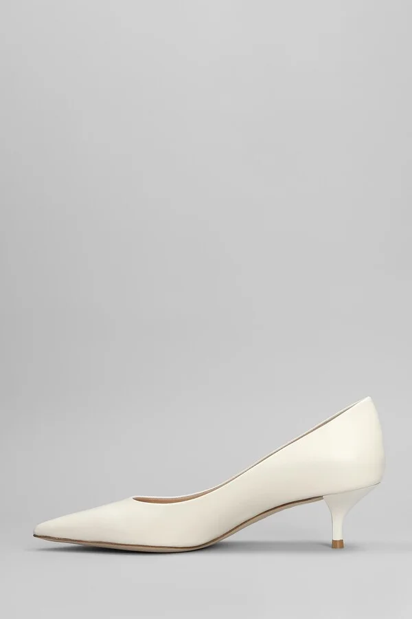 Stuart Power 50 Pumps In White Leather - Image 3