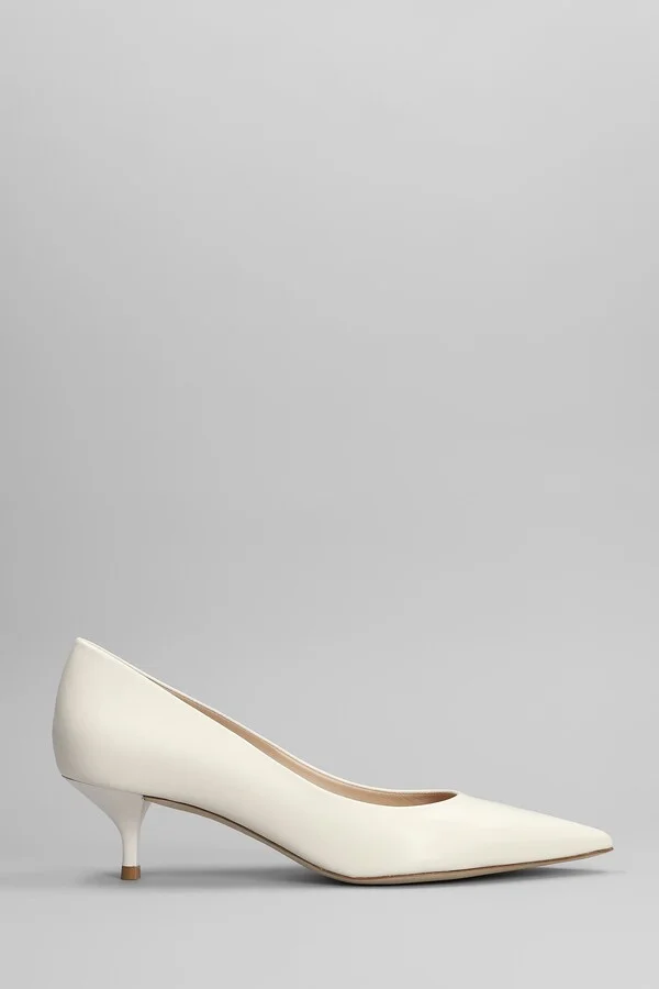 Stuart Power 50 Pumps In White Leather