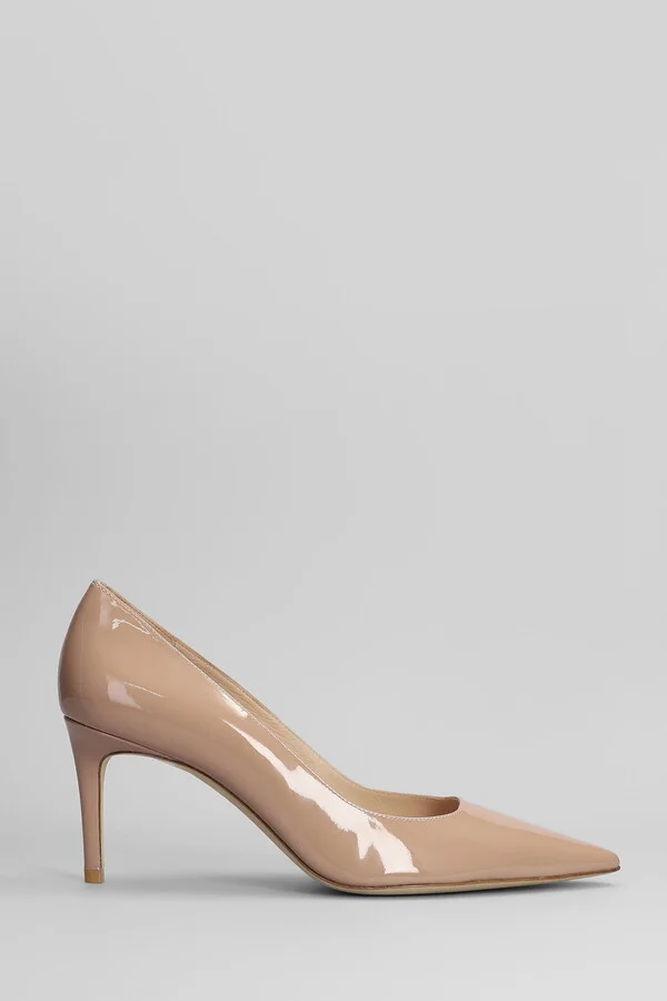 Stuart Power 75 Pumps In Rose-pink Patent Leather