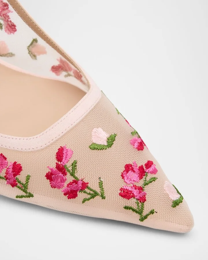 Stuart Power Embroidered Mesh Stiletto Pumps - Image 4