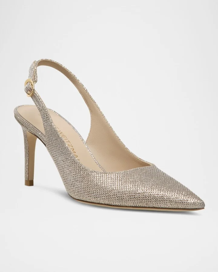Stuart Power Metallic Stiletto Pumps - Image 2