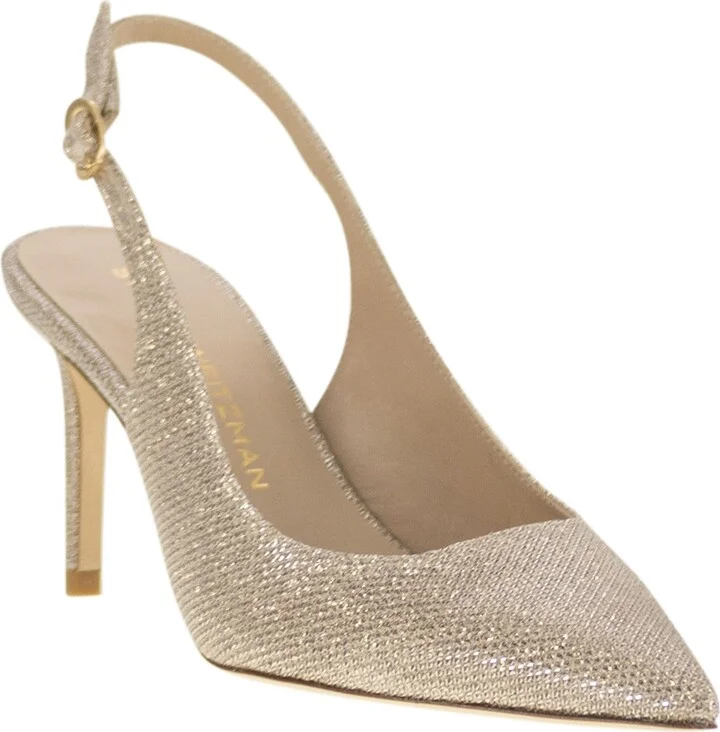 Stuart Power - Metallised Fabric Slingback - Image 2