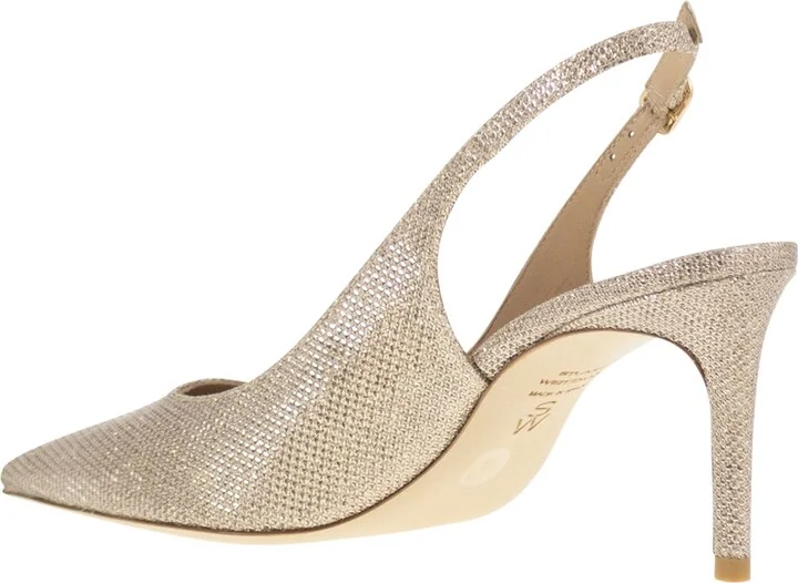 Stuart Power - Metallised Fabric Slingback - Image 3