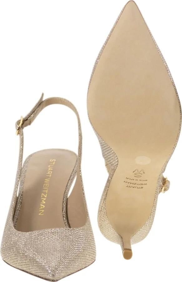 Stuart Power - Metallised Fabric Slingback - Image 5