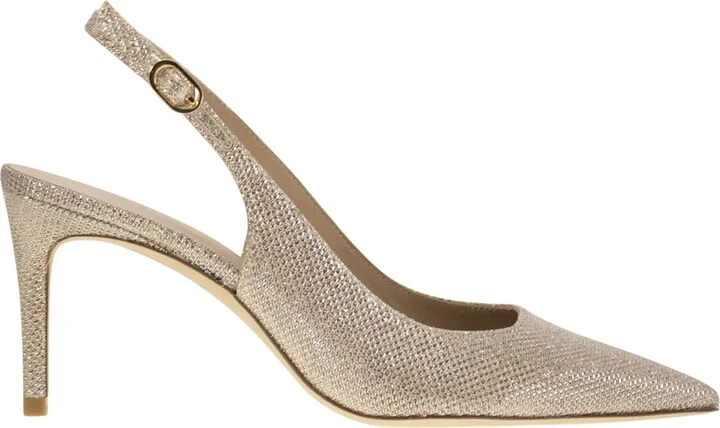 Stuart Power - Metallised Fabric Slingback