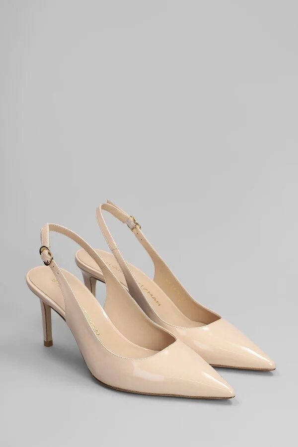 Stuart Power Slgbk 7 Pumps In Beige Patent Leather - Image 2