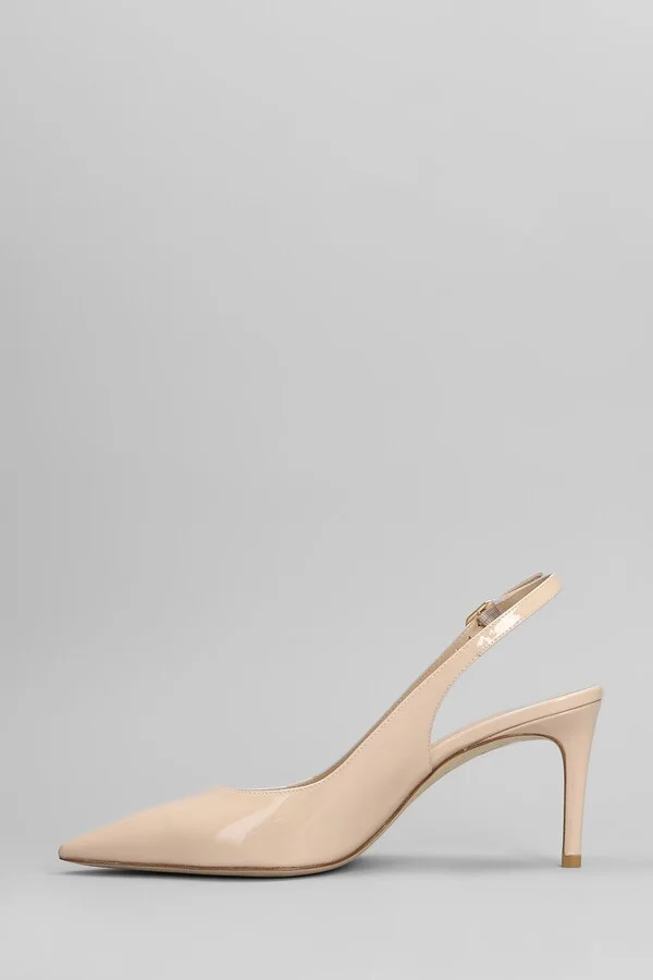 Stuart Power Slgbk 7 Pumps In Beige Patent Leather - Image 3