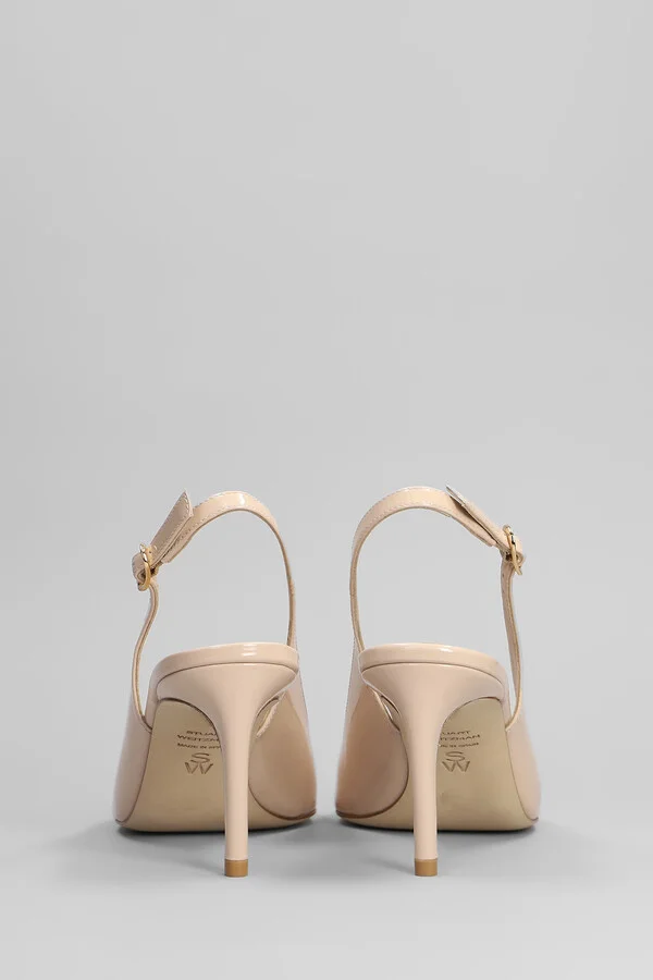 Stuart Power Slgbk 7 Pumps In Beige Patent Leather - Image 4
