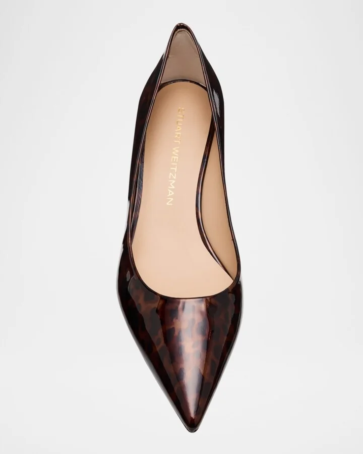 Stuart Power Tortoise Leather Pumps - Image 2
