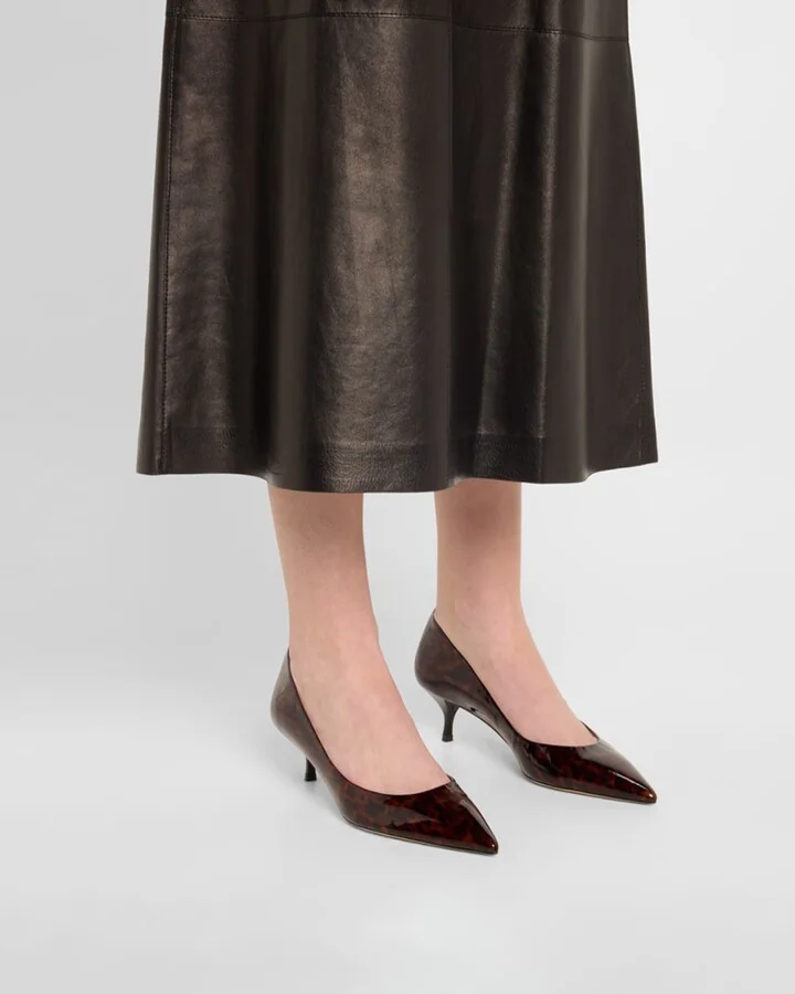 Stuart Power Tortoise Leather Pumps - Image 5