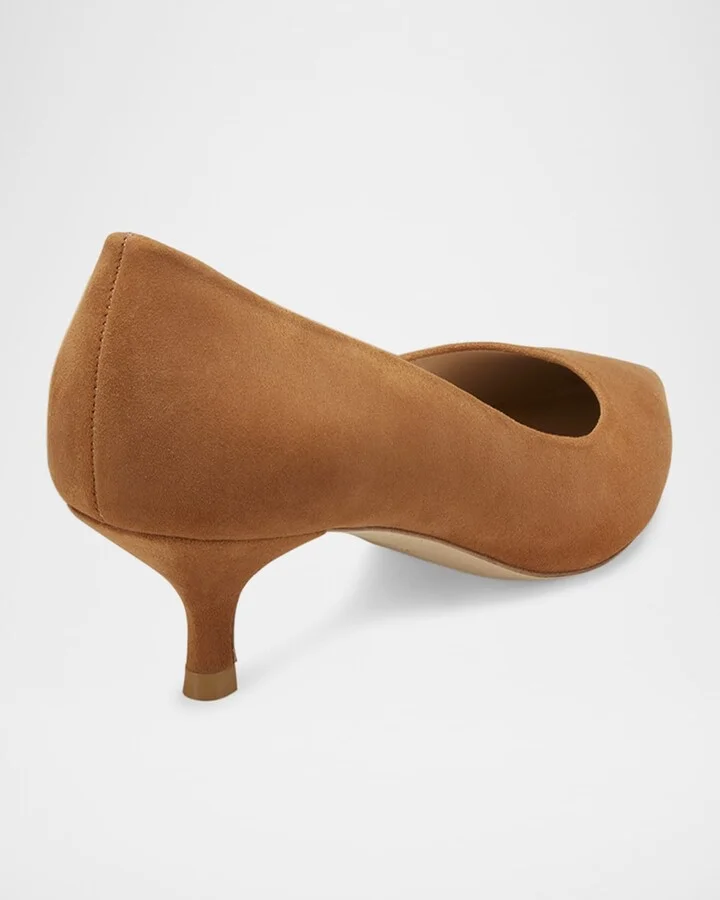 Stuart Suede Kitten Pumps - Image 2