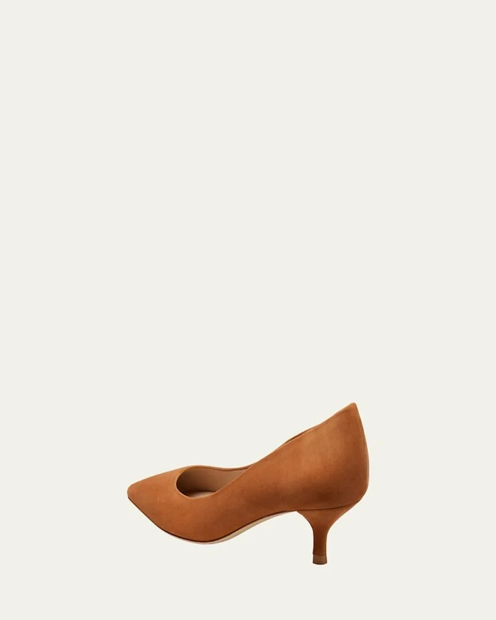 Stuart Suede Kitten Pumps - Image 5