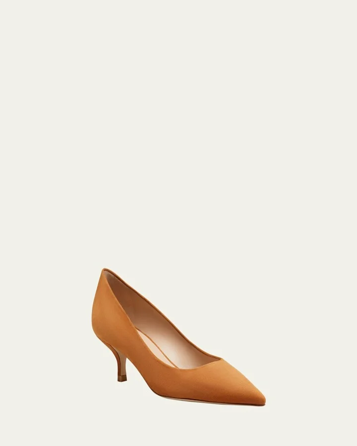Stuart Suede Kitten Pumps - Image 7