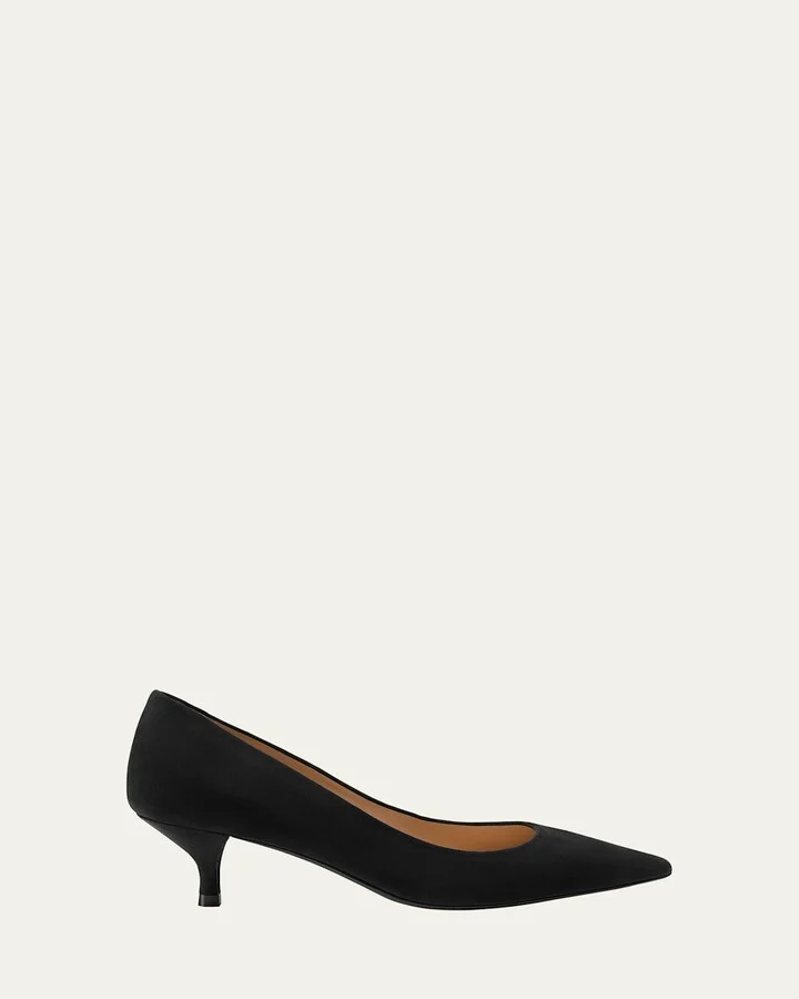 Stuart Suede Kitten Pumps